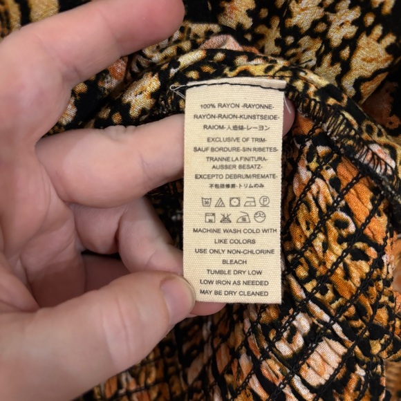 Free People Multicolor Patterned V-Neck Blouse - Picture 5 of 7